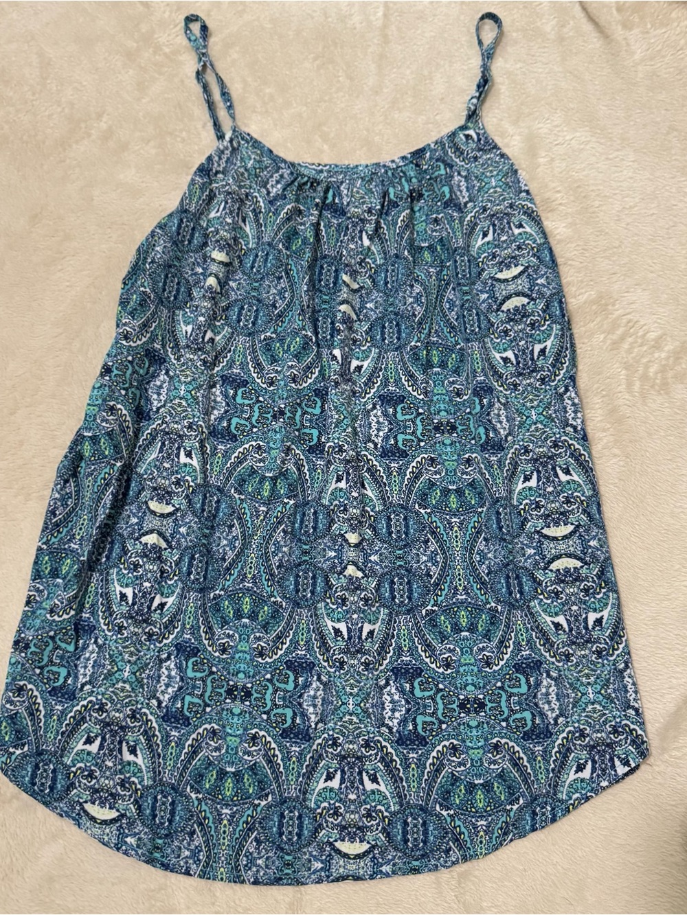 Time and Tru Blue Paisley Spaghetti Strap Cami